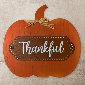 Pumpkin Autumn Table Decor Wood Modern Farmhouse Rustic Stand Up Sign Placque